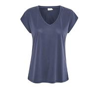KAFFE T-Shirt KAlise Damen T-Shirt Kurzarm V-Ausschnitt Basic Shirt Midnight Marine XL