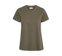 KAFFE T-Shirt KAmarin Damen T-Shirt Kurzarm Top Casual Basic Einfarbig Rundhals Grape Leaf XS