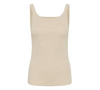 KAFFE Damen Tanktop, Scoop, Hals, Skinny Fit, ärmellos, gerippt, Jersey Top, Feather Gray, M