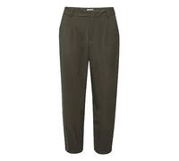 KAFFE Damen Trousers Cropped Length Tapered Legs High-Waisted Regular Waist, Forest Night, 40