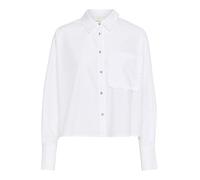 KAFFE Damen Women's Boxy Fit Pleats Above Hip Length Long Sleeves Buttons Shirt, Weiß (Optical White), 42