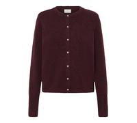 KAFFE Damen Women's Cardigan Round Neck Buttons Long Sleeves Regular Fit Hip Length Strickjacke, Windsor Wine Melange, Large