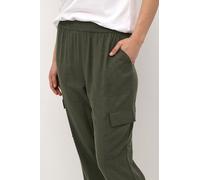 Kaffe Damen Women's Cargo Pants Elastic Waist Cropped Length Regular Fit Elastic Cuffs Hose, Forest Night,