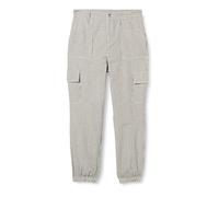 Kaffe Damen Women's Cargo Pants Striped Casual Fit Regular Waistband Elastic Cuffs Hose, Black/White Stripe,