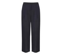 Kaffe Damen Women's Casual Pants High-Waisted Elastic Waist Cropped Wide Legs Hose, Midnight Marine,