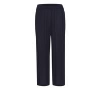 Kaffe Damen Women's Casual Pants High-Waisted Elastic Waist Cropped Wide Legs Hose, Midnight Marine,