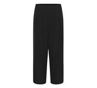 Kaffe Damen Women's Culotte Pants Wide Legs Cropped Length Midrise Waist Casual Fit Hose, Black Deep,