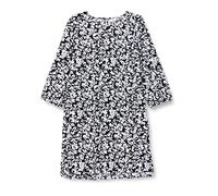 Kaffe Damen Women's Dress V-Neck Above The Knee Long Sleeve Lässiges Kleid, Black/White Abstract Flower, 40