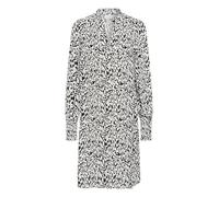 KAFFE Damen Women's Dress V-Notch Neck Relaxed Fit Long Sleeves Mid-Calf Length Kleid, Chalk/Black Graphic Lines, 38