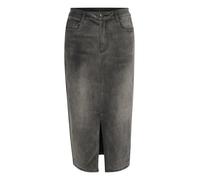 KAFFE Damen Women's High-Waisted Pencil Silhouette Mid-Calf Length Skirt, Medium Grey Denim, 42