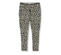 KAFFE Damen Women's Leggings Mesh Animal Print Skinny Fit Ankle Length High-Waisted Hose, Light Green Leopard,