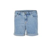 KAFFE Damen Women's Mid-Thigh Length Folded Cuffs Regular Waist Shorts, Light Blue Washed Denim, 44