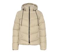 KAFFE Damen Women's Puffer Jacket High Collar Hooded Hip Length Zipper Regular Fit Outerwear, Feather Gray, 40