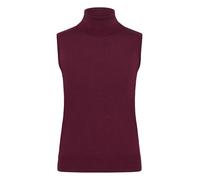 KAFFE Damen Women's Slipover Knit Top Sleeveless Rollneck Slim Fit Hip Length Pullover, Windsor Wine, Medium