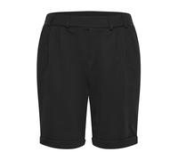 KAFFE Damen Women's Suit Folded Cuffs Midrise Waist Elastic Waistband Pockets Shorts, Black Deep, XL