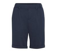 KAFFE Damen Women's Suit Folded Cuffs Midrise Waist Elastic Waistband Pockets Shorts, Midnight Navy, Small
