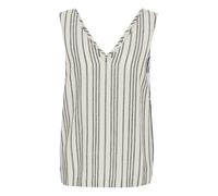 KAFFE Damen Women's Tank V-Neck Sleeveless Regular Fit Hip Length Wide Shoulders Top, Moonstruck/Black Stripe, 38