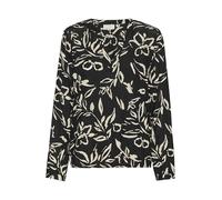 Langarm-Bluse Regular fit Black/Sand Painted Flower floral EU 34 / UK 6