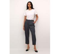 KAFFE Pants Suiting KAmerle Damen Hose High Waist 7/8 Damenhose Business Regular Fit Dark Grey Melange 38