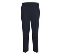 KAFFE Pants Suiting KAsakura Damen Hose 3/4 Capri Casual Arbeitshose Gerades Bein Freizeithose High Waist Caprihose Midnight Marine 34