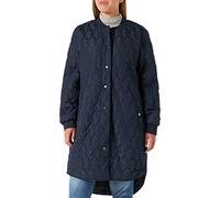 KAFFE Jacke KAshally Damen Jacke Gesteppte Lange Mantel Langarm mit Knöpfen Steppjacke 34, Midnight Marine 34