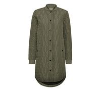 KAFFE Jacke KAshally Damen Jacke Gesteppte Lange Mantel Langarm mit Knöpfen Steppjacke 40, Grape Leaf