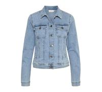 KAFFE Jacke KAvicky Damen Jeansjacke Leichte Denim Übergangs Jacke Light Blue Washed Denim 40