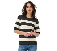 KAFFE KAlizza Pullover für Damen mit Streifenmuster Schwarz, Weiß und halblange Ärmel. schwarz/weiß Gr. L