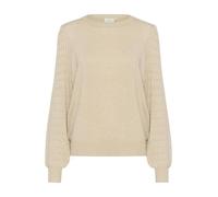 KAFFE KAnanna Damen Strickpullover Elegant Herbst Winter Warm Pullover Rundhals Pulli Einfarbig Feather Gray Melange S