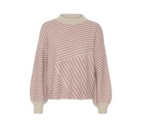 KAFFE KAverana Knit Pullover Damen Strickpullover Rundhals Pullover Winter Sweater Grobstrick Sweatshirt Elegant Oberteile Pulli Feather Gray Mel. / Rosa S