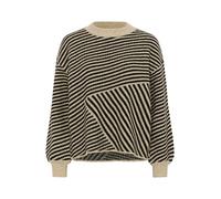 KAFFE KAverana Knit Pullover Damen Strickpullover Rundhals Pullover Winter Sweater Grobstrick Sweatshirt Elegant Oberteile Pulli Feather Gray Melange/Black S