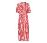 KAFFE Kleid KAarina Damen Kleid Kurzarm Print V-Ausschnitt Casual Lang Maxikleid 36, Pink Abstract Print