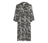 KAFFE Kleid KAhera Damen Kleid 3/4 Arm Knielang Print Elegant Freizeitkleid 40, Black/White Graphic Snake 40