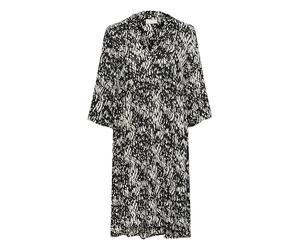 KAFFE Kleid KAhera Damen Kleid 3/4 Arm Knielang Print Elegant Freizeitkleid 42, Black/White Graphic Snake