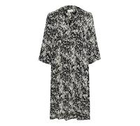 KAFFE Kleid KAhera Damen Kleid 3/4 Arm Knielang Print Elegant Freizeitkleid 44, Black/White Graphic Snake 44