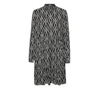 KAFFE Kleid KArikka Damen Kleid Langarm Print Falten Faltenkleid Midikleid 46, Black/Chalk Print 46