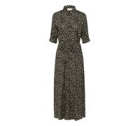KAFFE Kleid KAvelana Damen Kleid Kurzarm Maxi Casual Elegant Print Maxikleid 34, Black/Brown Graphic Dots 34