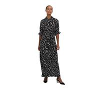 KAFFE Kleid KAvelana Damen Kleid Kurzarm Maxi Casual Elegant Print Maxikleid 34, Black/White Abstract Print