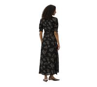 KAFFE Kleid KAvelana Damen Kleid Kurzarm Maxi Casual Elegant Print Maxikleid 38, Black_Brown Flowers 38