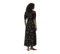 KAFFE Kleid KAvelana Damen Kleid Kurzarm Maxi Casual Elegant Print Maxikleid 42, Black_Brown Flowers 42