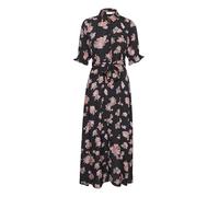 KAFFE Kleid KAvelana Damen Kleid Kurzarm Maxi Casual Elegant Print Maxikleid Black deep 42