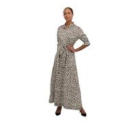KAFFE Kleid KAvelana Damen Kleid Kurzarm Maxi Casual Elegant Print Maxikleid 44, Multi Color Leo Print
