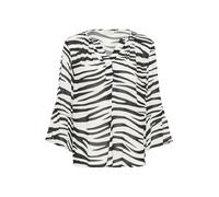 KAFFE Kurzarm-Bluse Kalea 46, Chalk/Black Animal