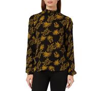KAFFE Kurzarm-Bluse KAmerle 44, Black/Green Moss 44