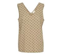 KAFFE Kurzarm-Bluse Kamilia Damen Tank top Ärmellos V-Ausschnitt Oberteile Blusen Sommer Casual Lose Shirt Chinchilla/Black Dot Print 42