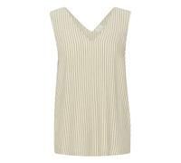 KAFFE Kurzarm-Bluse Kamilia Damen Tank top Ärmellos V-Ausschnitt Oberteile Blusen Sommer Casual Lose Shirt Chinchilla/Chalk Stripe 42