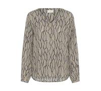 Langarm-Bluse Regular fit Grey/Black Graphic Simili grey EU 38 / UK 10