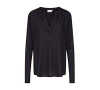 KAFFE Langarm-Bluse Kacalina Damen Bluse Langarm Casual Basic Shirt V-Ausschnitt 46, Black deep