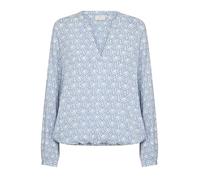 KAFFE Damen Women's Blouse Loose Fit Long Sleeves V-Notch Neck Printed Top Elastic Hem Bluse, Blau/Moonstruck Print, 40