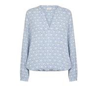 KAFFE Damen Women's Blouse Loose Fit Long Sleeves V-Notch Neck Printed Top Elastic Hem Bluse, Blau/Moonstruck Print, 40